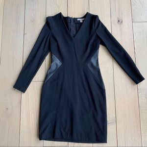 B A N A N A  R E P U B L I C// black+leather dress